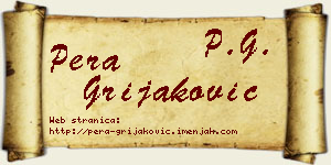 Pera Grijaković vizit kartica